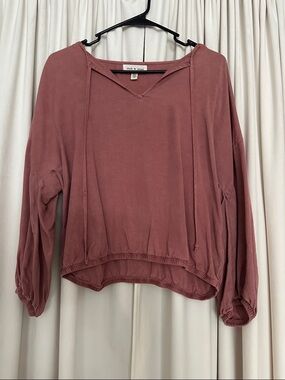 Cloth & Stone Mauve Crop Blouse – Size Small